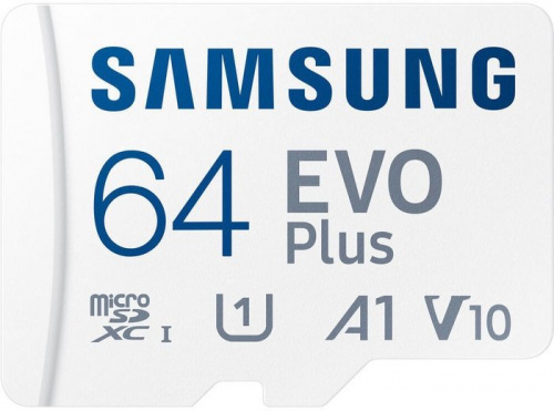 Купить Флеш карта microSDXC 64Gb Class10 Samsung MB-MC64KA/RU EVO PLUS + adapter в Липецке фото 2