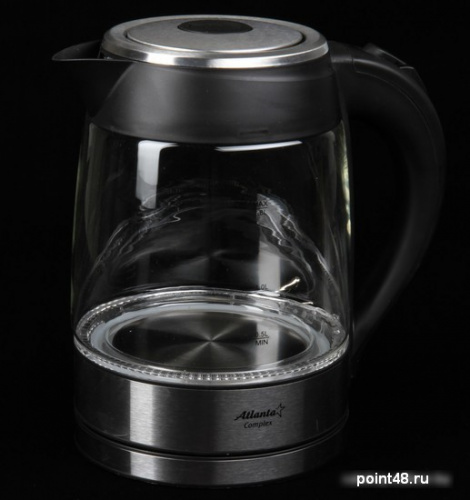 Купить Чайник ATLANTA ATH-2462 стекло черный в Липецке фото 2