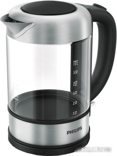 Купить Чайник электрический Philips HD9342/01 1.5л. 220Вт серебристый/черный (корпус: нержавеющая сталь/стекло) в Липецке фото 2