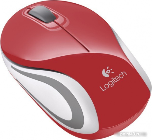 Купить Мышь Logitech Mini M187 красный/серый оптическая (1000dpi) беспроводная USB для ноутбука (2but) в Липецке фото 3