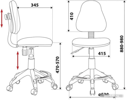 Кресло детское Бюрократ KD-4-F/TW-55 голубой TW-55 фото 2