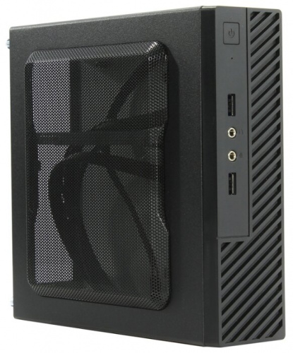 Slim Case Powerman ME100S-BK front fan 4cm, 60W adapter, Mini ITX, VESA