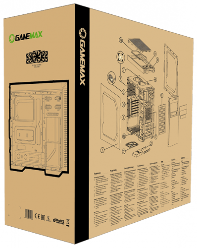 Корпус GameMax Dark Silent MFG.G532X без БП (M i Tower, ATX, 2*USB3.0, HD Audio, вент. 5*120мм) фото 10