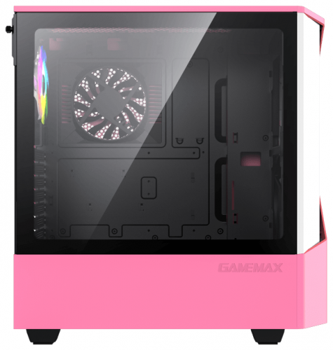 Корпус GameMax Contac COC MFG.T806 без БП (ATX, Розовый/белый,USB3.0,Зак.стекло,1*120мм+ MB turbo fan) фото 3