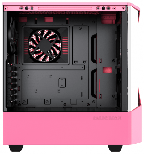 Корпус GameMax Contac COC MFG.T806 без БП (ATX, Розовый/белый,USB3.0,Зак.стекло,1*120мм+ MB turbo fan) фото 4
