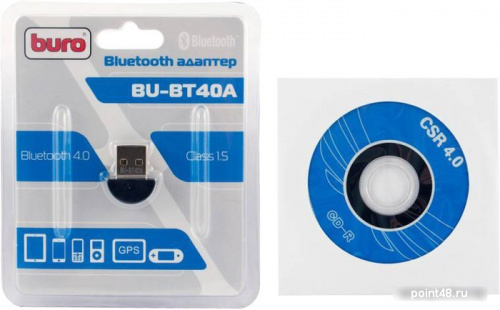 Адаптер USB Buro BU-BT40A Bluetooth 4.0+EDR class 1.5 20м черный фото 3