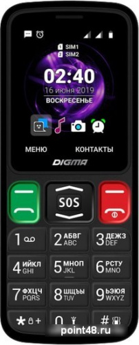Мобильный телефон Digma S240 Linx 32Mb черный моноблок 2Sim 2.44 240x320 0.08Mpix GSM900/1800 MP3 FM microSD max32Gb в Липецке фото 2