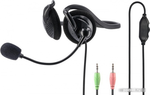Купить Наушники с микрофоном Hama NHS-P100 черный 2м накладные шейный обод (00139920) в Липецке