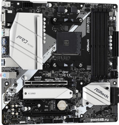 Материнская плата Asrock B550M PRO4 Soc-AM4 AMD B550 4xDDR4 mATX AC`97 8ch(7.1) GbLAN RAID+VGA+HDMI+DP фото 2