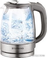 Купить Чайник электрический Starwind SKG2315 1.7л. 2200Вт серый/серебристый (корпус: стекло) в Липецке
