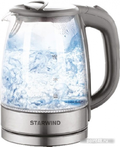Купить Чайник электрический Starwind SKG2315 1.7л. 2200Вт серый/серебристый (корпус: стекло) в Липецке