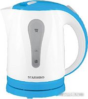 Купить Чайник электрический Starwind SKP1217 1.8л. 2200Вт белый/голубой (корпус: пластик) в Липецке