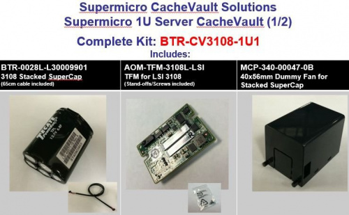 Батарея SuperMicro BTR-CV3108-1U1 LSI 3108 CacheVault 1U dummy fan kit