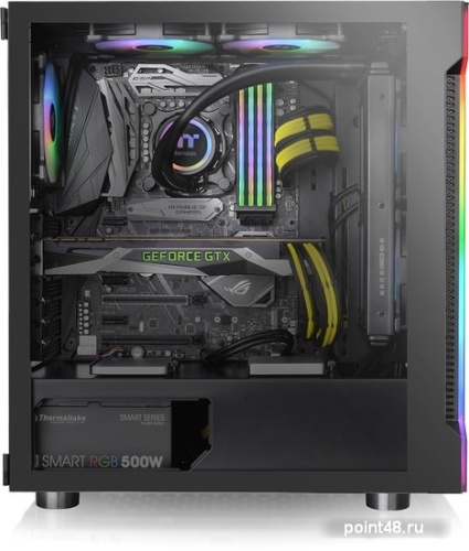 Корпус Thermaltake H200 TG RGB черный без БП ATX 2xUSB3.0 audio bott PSU фото 2