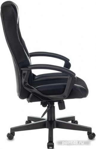 Кресло игровое ZOMBIE 9/BLACK, PL, ткань/экокожа черная, топ-ган (до 180кг) фото 3