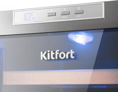 Винный шкаф Kitfort КТ-2409 серебристый (однокамерный) в Липецке фото 4