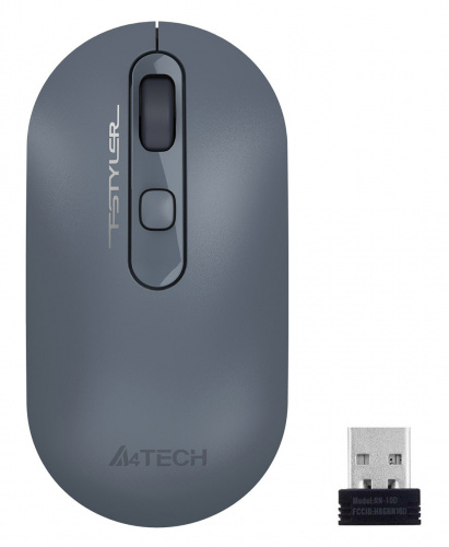 Купить Мышь A4 Fstyler FG20 пепельный/синий оптическая (2000dpi) беспроводная USB для ноутбука (4but) в Липецке фото 2