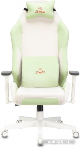 Кресло игровое Zombie EPIC PRO Fabric белый/зеленый с подголов. крестовина пластик пластик белый фото 2