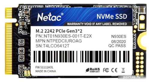 SSD Netac Внутренний SSD M.2 PCIe 3 x2 - 1ТB 2242 Netac N930ES Pro NVMe