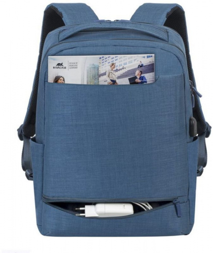 Рюкзак для ноутбука 17.3 Riva 8365 синий полиэстер в Липецке фото 6