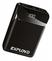 Мобильный аккумулятор  EXPLOYD EX-PB-909 10000mAh 2хUSB 2.1A чёрный Slim Classic в Липецке
