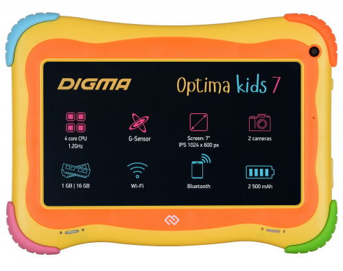 Планшет Digma Optima K s 7 RK3126C (1.2) 4C/RAM1Gb/ROM16Gb 7 IPS 1024x600/Andro  8.1/разноцветный/2Mpix/0.3Mpix/BT/WiFi/Touch/microSD 128Gb/minUSB/2500mAh в Липецке фото 2