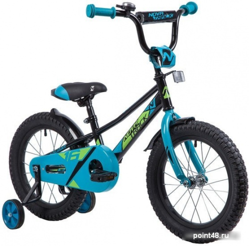 Купить Детский велосипед Novatrack Valiant 16 2019 163VALIANT.BK9 (черный/голубой, 2019) в Липецке на заказ фото 2