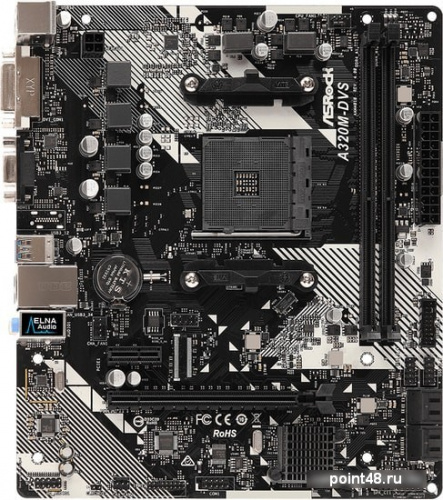 Материнская плата Asrock A320M-DVS R4.0 Soc-AM4 AMD A320 2xDDR4 mATX AC`97 8ch(7.1) GbLAN RAID+VGA+DVI