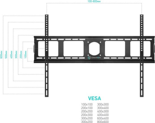 Купить Кронштейн для телевизора Onkron UF4 черный 55 -100  макс.75кг настенный фиксированный в Липецке фото 3