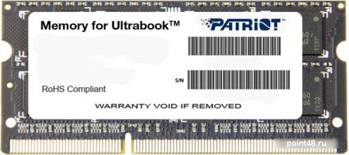 Память DDR3 4Gb 1600MHz Patriot PSD34G1600L2S RTL PC3-12800 CL11 SO-DIMM 204-pin 1.35В