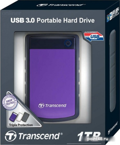 Купить Внешний жесткий диск TRANSCEND StoreJet 25H3P TS1TSJ25H3P, 1Тб, фиолетовый в Липецке фото 2