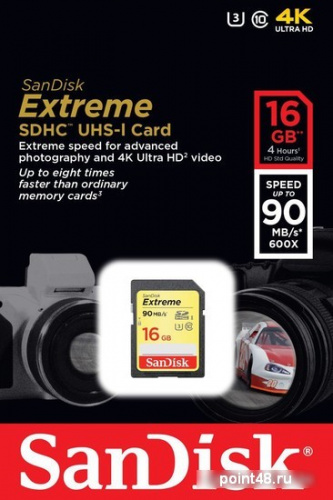 Купить Флеш карта SDHC 16Gb Class10 Sandisk SDSDXNE-016G-GNCIN Extreme в Липецке фото 2