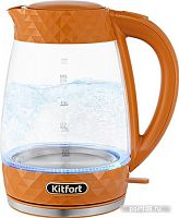 Купить Чайник электрический Kitfort KT-6123-4 2л. 2200Вт оранжевый (корпус: стекло) в Липецке