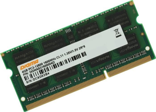 Оперативная память Digma 4ГБ DDR3 SODIMM 1600 МГц DGMAS31600004D фото 2