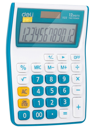 Купить Калькулятор настольный Deli E1122/BLUE синий 12-разр. в Липецке фото 2