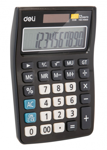 Купить Калькулятор настольный Deli E1238black черный 12-разр. в Липецке фото 2