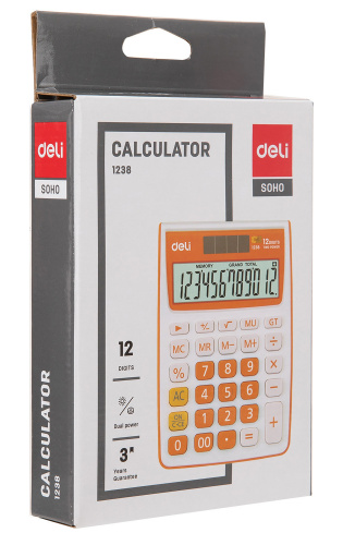 Купить Калькулятор настольный Deli E1238/OR оранжевый 12-разр. в Липецке фото 5