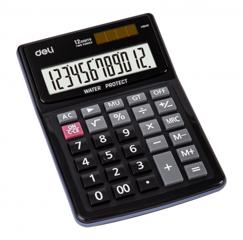 Купить Калькулятор настольный Deli EM04031 черный 12-разр. в Липецке фото 3