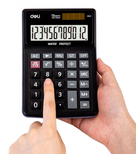 Купить Калькулятор настольный Deli EM04031 черный 12-разр. в Липецке фото 6