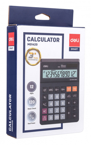 Купить Калькулятор настольный Deli EM01420 черный 12-разр. в Липецке фото 6