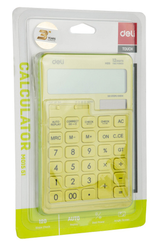 Купить Калькулятор настольный Deli Touch EM01551 желтый 12-разр. в Липецке фото 6