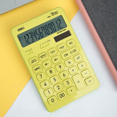 Купить Калькулятор настольный Deli Touch EM01551 желтый 12-разр. в Липецке фото 8