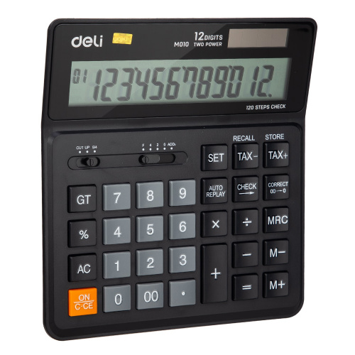 Купить Калькулятор бухгалтерский Deli EM01020 черный 12-разр. в Липецке фото 2