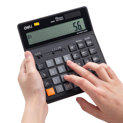 Купить Калькулятор бухгалтерский Deli EM01020 черный 12-разр. в Липецке фото 4