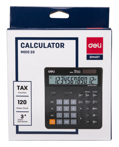 Купить Калькулятор бухгалтерский Deli EM01020 черный 12-разр. в Липецке фото 6