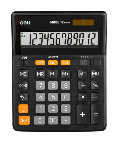 Купить Калькулятор настольный Deli EM888 черный 12-разр. в Липецке