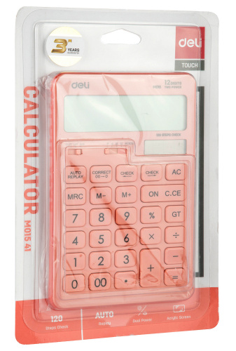 Купить Калькулятор настольный Deli Touch EM01541 красный 12-разр. в Липецке фото 6