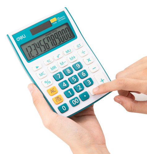 Купить Калькулятор настольный Deli E1238/BLUE синий 12-разр. в Липецке фото 4