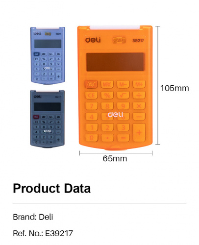 Купить Калькулятор карманный Deli E39217/BLUE синий 8-разр. в Липецке фото 7