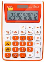 Купить Калькулятор настольный Deli E1122/OR оранжевый 12-разр. в Липецке